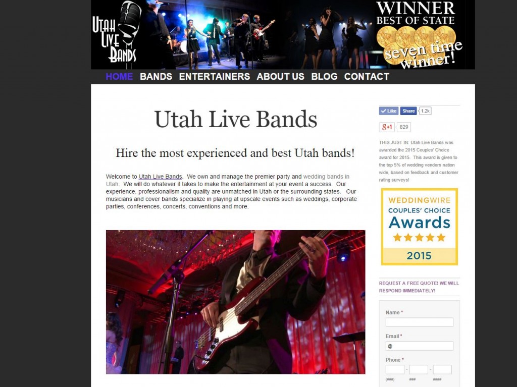 Utah Live Bands old website