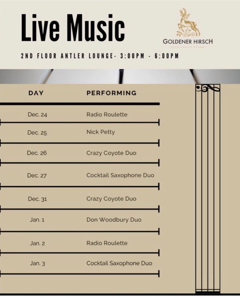 Live Music in Deer Valley and Park City apres ski